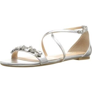 Jewel Badgley Mischka Tessy Silver Sandals